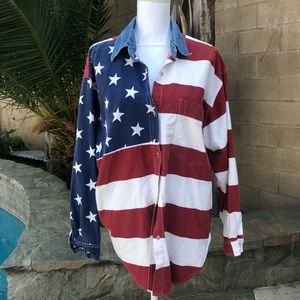 American Flag button up